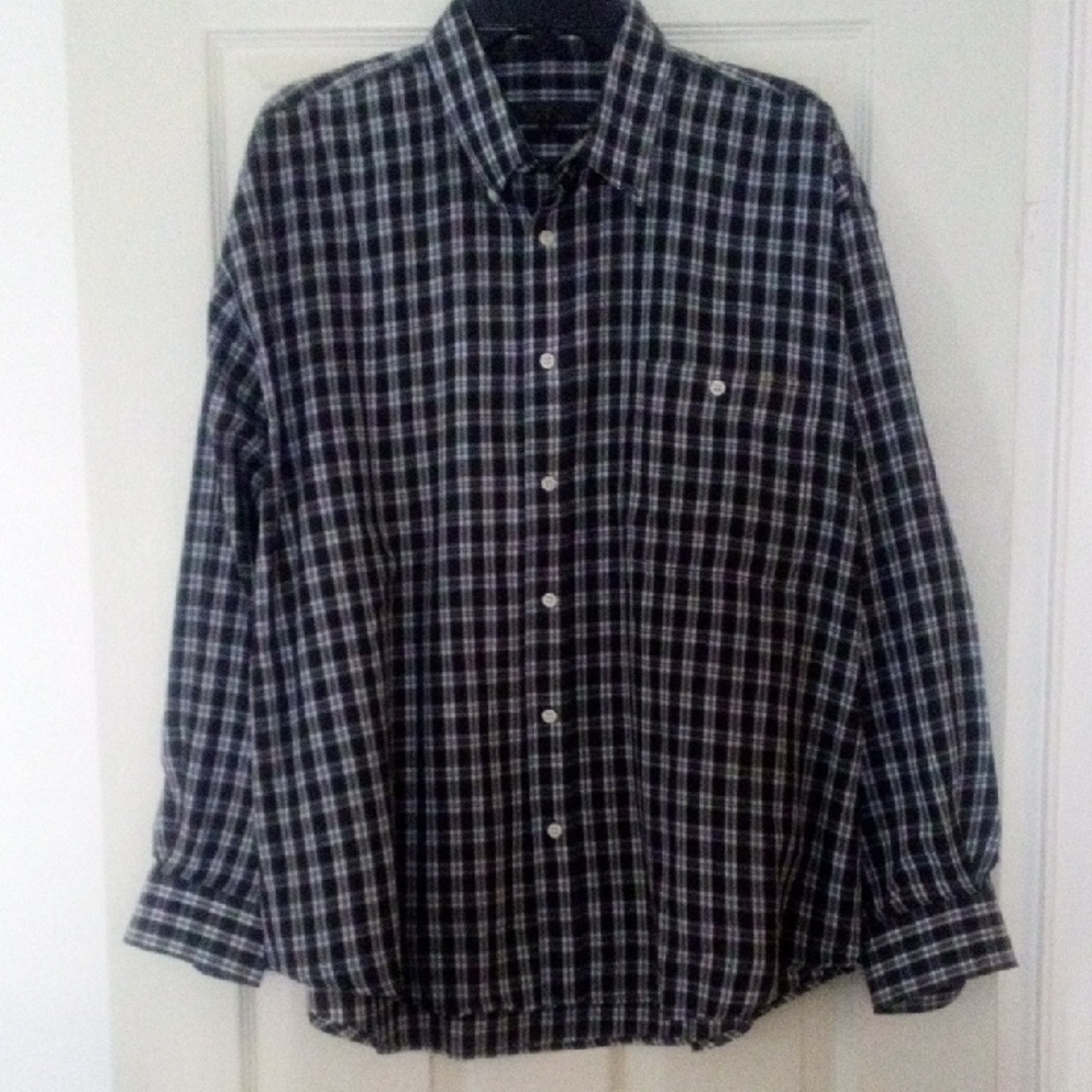 SALE!!   Men's Chesterfield Black and White Plaid Shirt 2XL